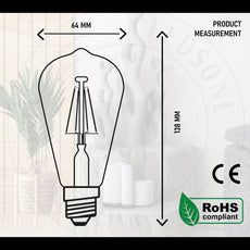 4W ST64 E27 4W Dimmable Vintage LED Retro Classic Filament Bulbs~1200-1