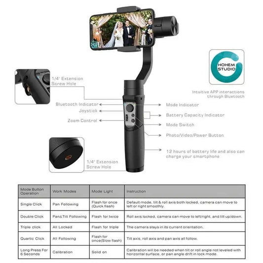 Mobile 3-Axis Handheld Smartphone Gimbal Stabilizer - Puritific