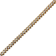 14K Yellow Gold 2.0 Cttw Prong Set Round Brilliant Diamond S Link Tennis Bracelet (I-J Color, I1-I2 Clarity) - 7