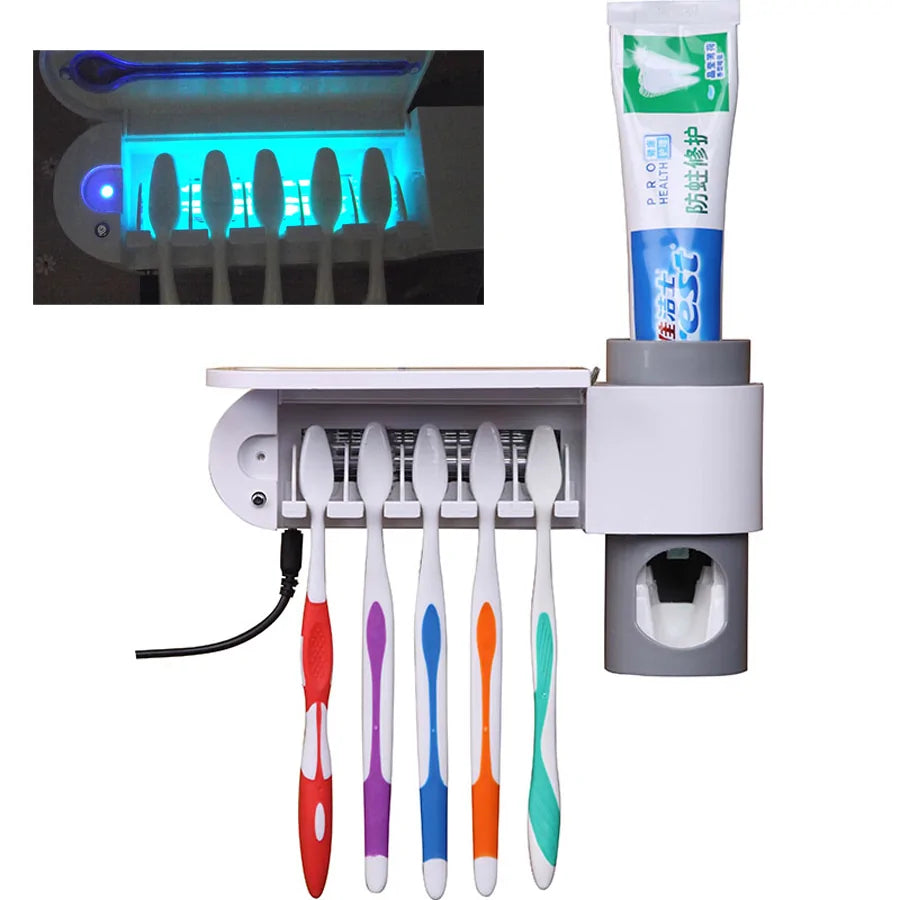 UV Light Toothbrush Holder And Toothpaste Dispenser - Puritific