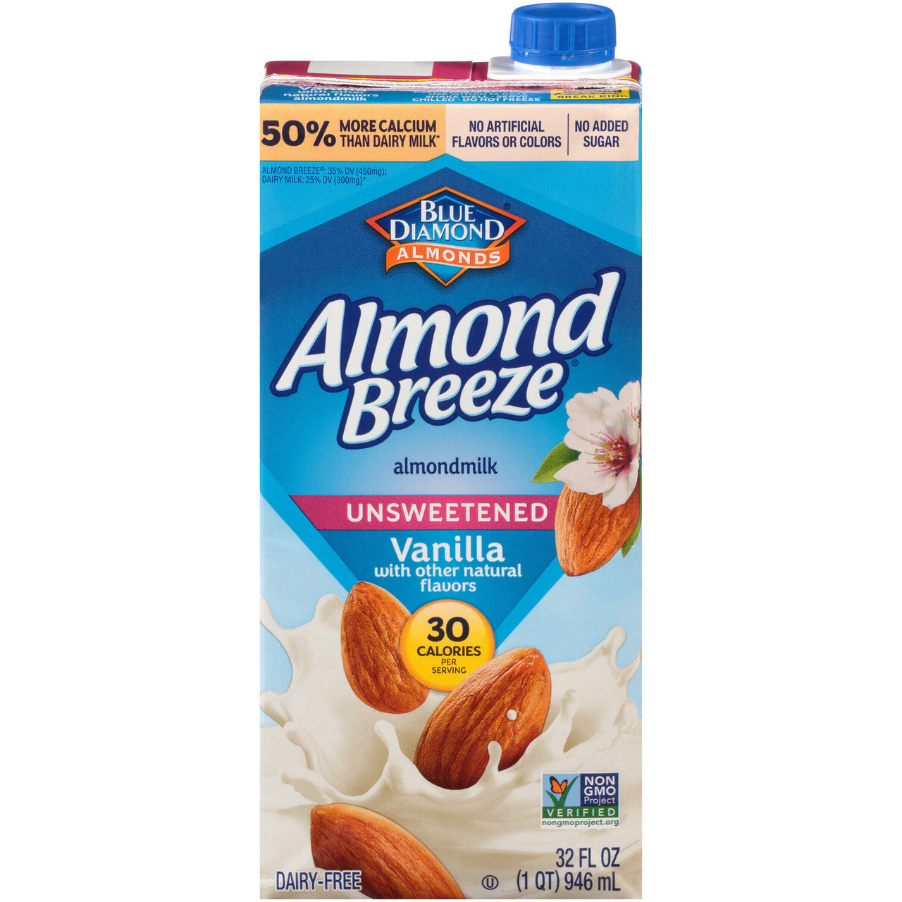 Blue Diamond Vanilla Almond Breeze Unsweetened (12x32 Oz)-0