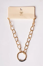 Gold Circle Chain Choker Necklace /1 Pair