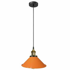 Vintage Modern Orange Metal Shade Ceiling Pendant Light Indoor Light Fitting With 95cm Adjustable Wire~1271-5