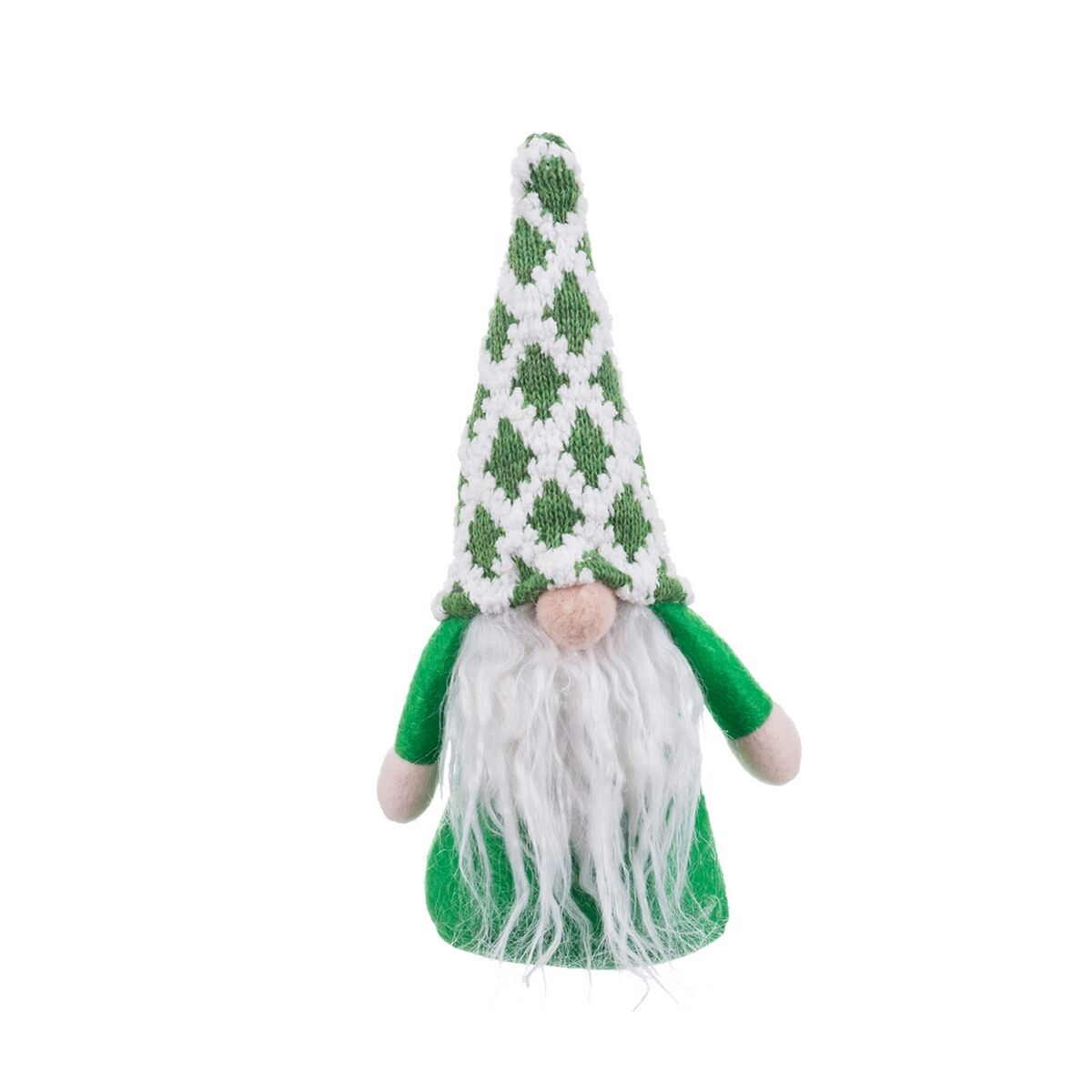 Christmas bauble White Green Sand Fabric Father Christmas 21 cm-0