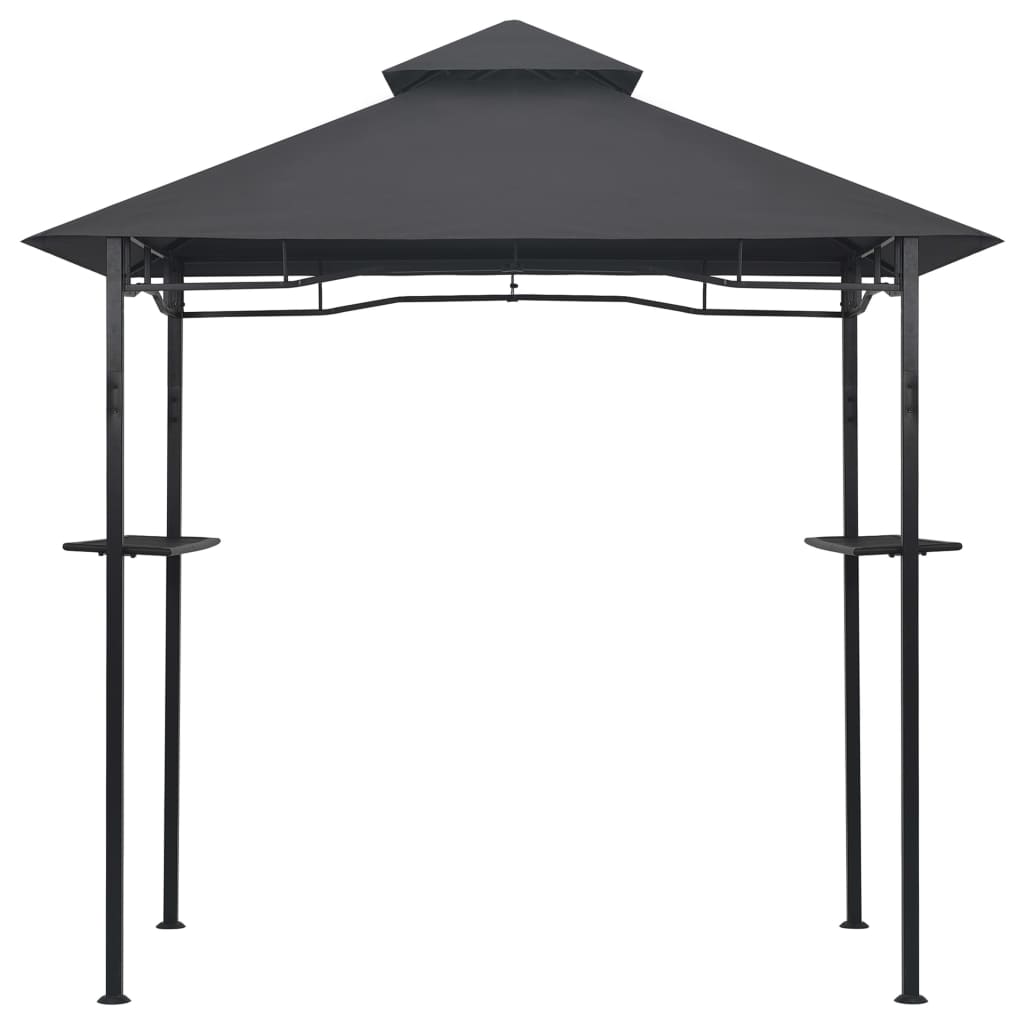 vidaXL BBQ Gazebo 7.9'x4.9'x8.4' Anthracite Steel-2