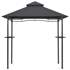 vidaXL BBQ Gazebo 7.9'x4.9'x8.4' Anthracite Steel-2