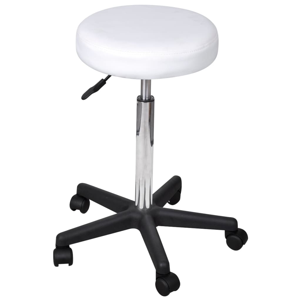 vidaXL Office Chair Swivel Rolling Stool with Wheels for Office Faux Leather-0