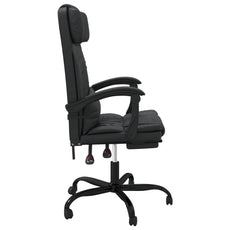 vidaXL Reclining Office Chair Black Faux Leather-3