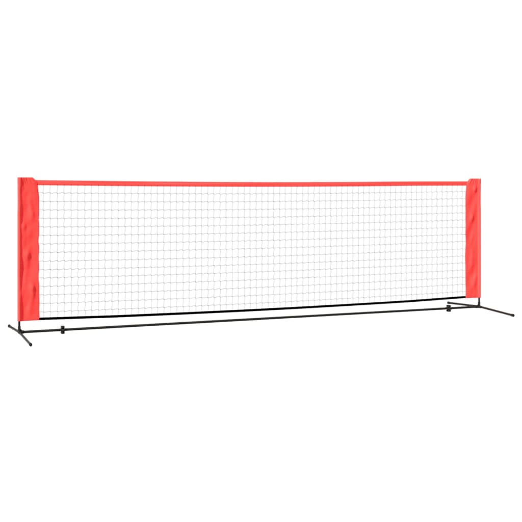 vidaXL Portable Tennis Net Pickleball Volleyball Net Black and Red Polyester-2