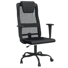 vidaXL Office Chair Office Computer Desk Chair Mesh Fabric and Faux Leather-2