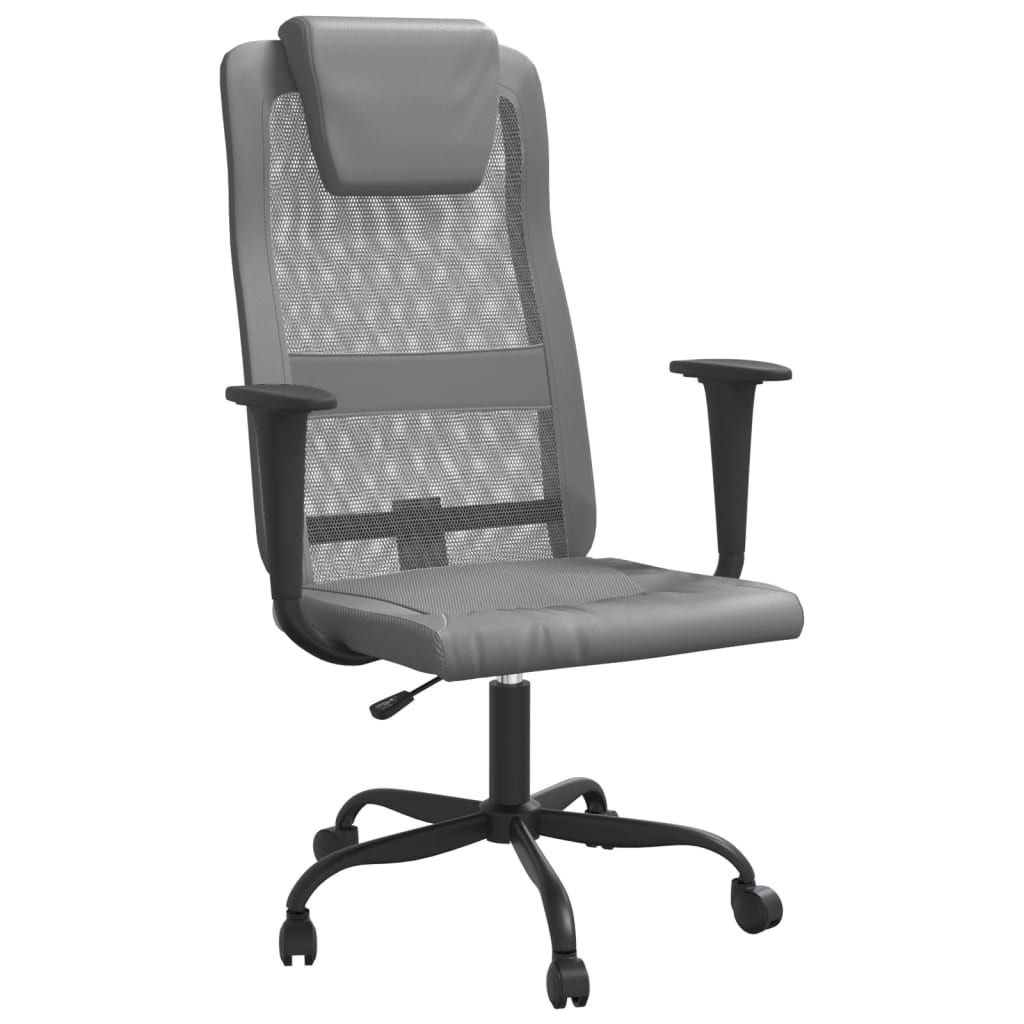 vidaXL Office Chair Office Computer Desk Chair Mesh Fabric and Faux Leather-0