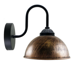 Retro Wall Lamp with Dome Metal Shade, E27 Indoor Wall Lighting Fixtures~1264-6