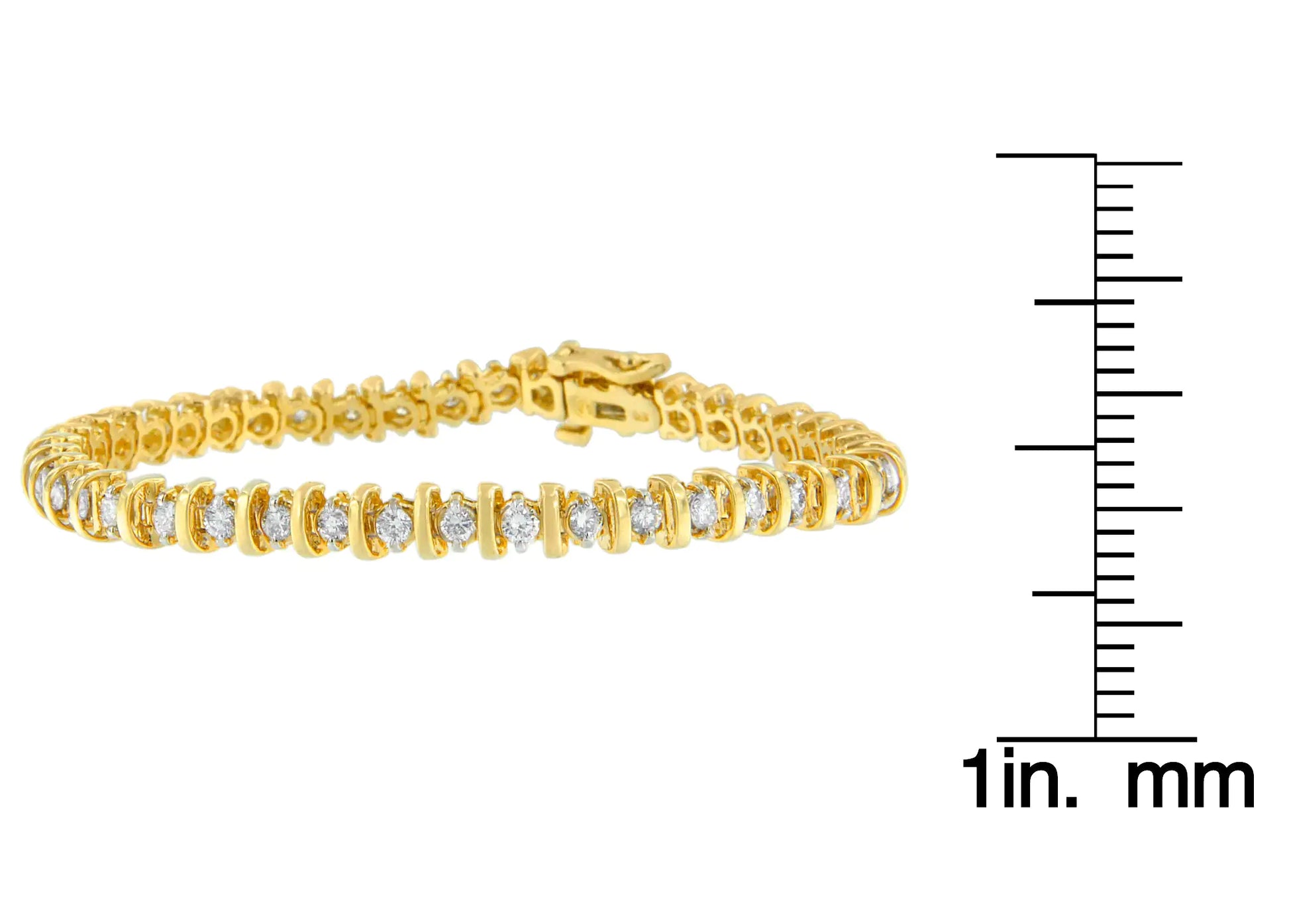 14K Yellow Gold Round-Cut Diamond Link Bracelet (3.00 cttw, H-I Color, I1-I2 Clarity) - Puritific