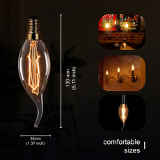 C35 E14 4W Dimmable Bent Candle Vintage Tip Bulb 4071-0