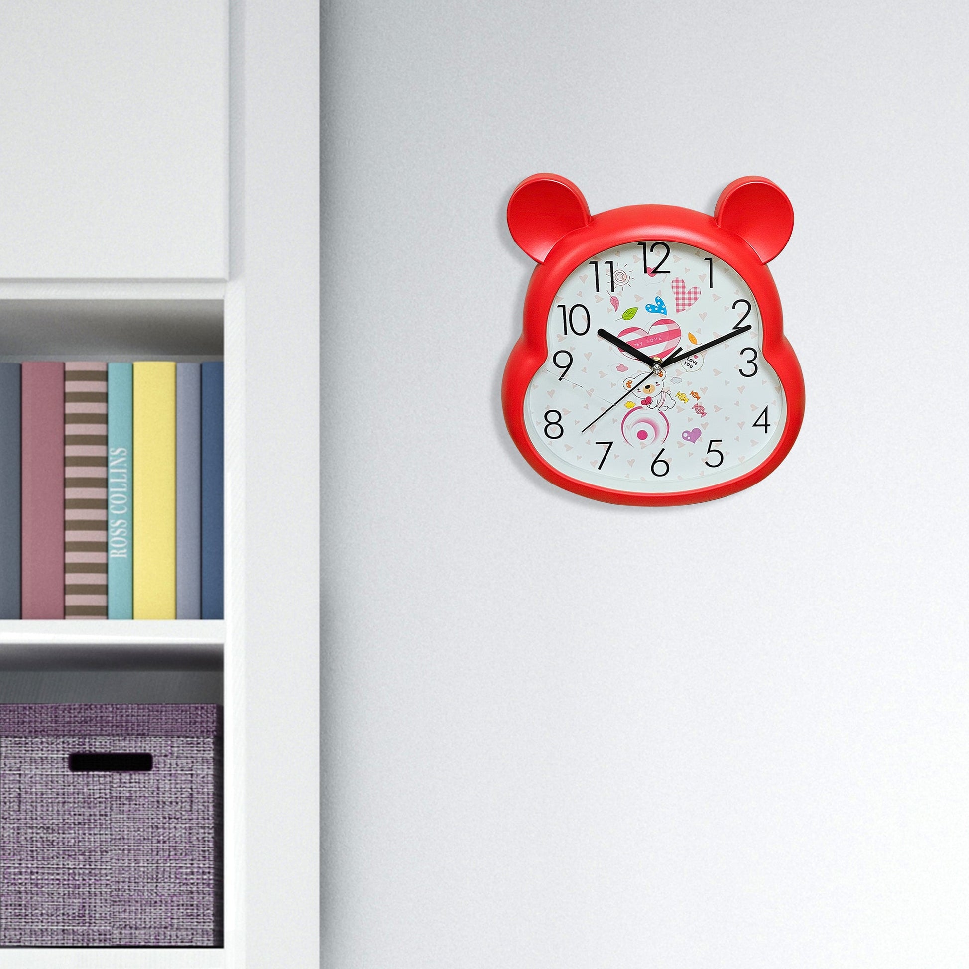 Bear Shaped Wall Clock for Children's Room with Quartz Movement~5169-0