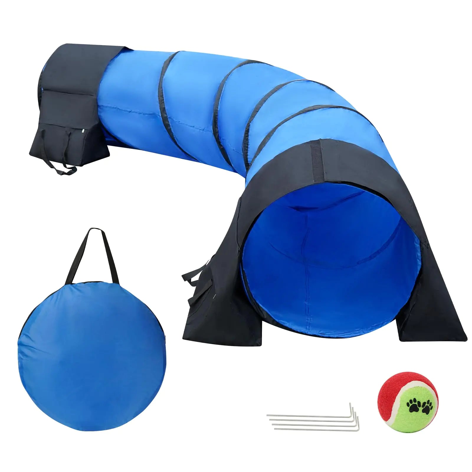 Rain Queen 10 Foot Dog Agility Tunnel with Sandbagsl - Premium Dog Agility Equipment for Effective Dog Agility Training.