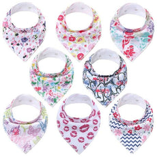 8Pcs/Lot Soft Baby Bandana Baby Bibs - Puritific