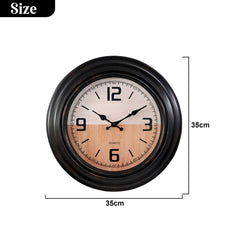 Black Round Vintage Wall Clock a Headpiece for Living Rooms~ 5154-3