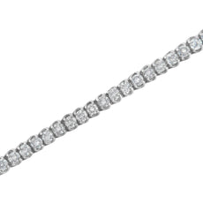 IGI Certified .925 Sterling Silver 4.0 Cttw 4 Prong Set Round-Cut Diamond Classic 7” Tennis Bracelet (H-I Color, I1-I2 Clarity) - 7