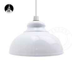 White Retro Style Coolie Tapered Metal Ceiling Pendant Light Shade~2081-0