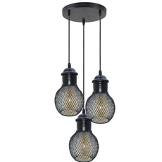 3Head Modern Vintage Industrial Retro Loft Cage Ceiling Lamp Shade Pendant Light~1325-5