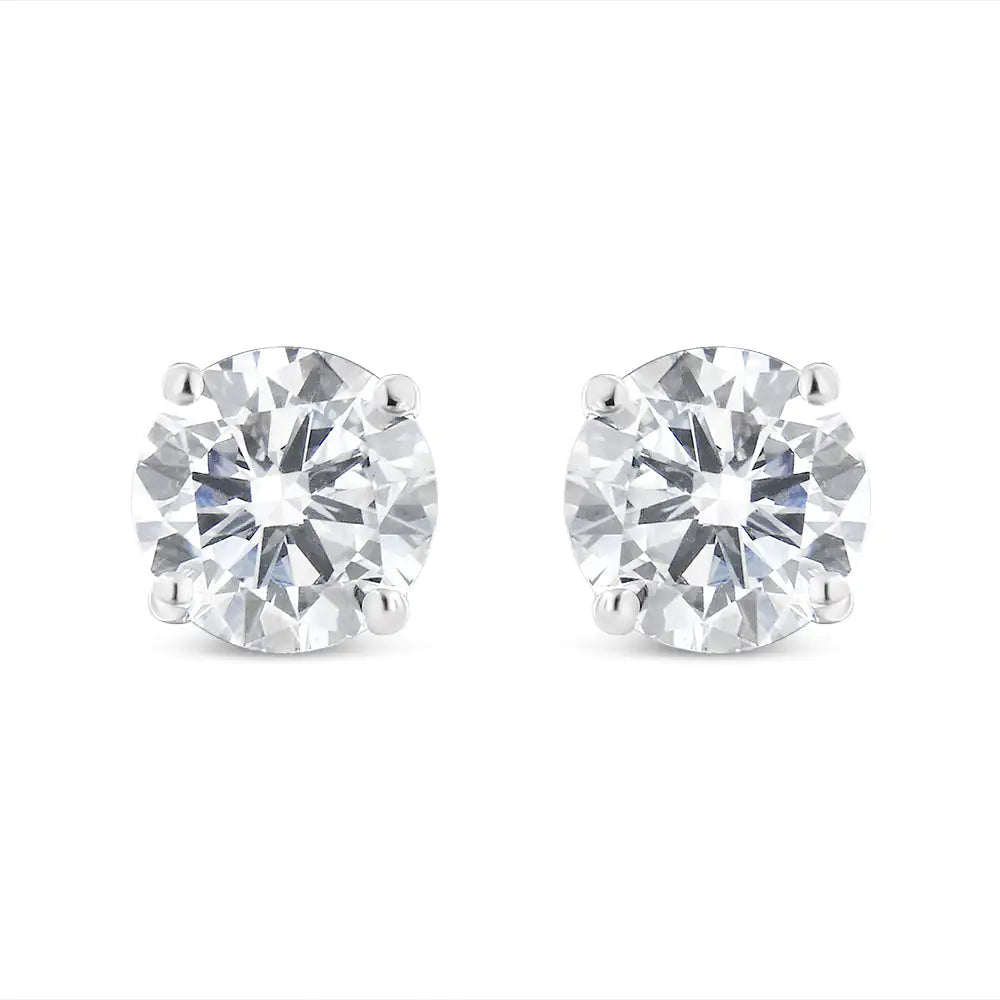 IGI Certified 14K White Gold 1 1/2 Cttw Lab Grown Diamond Solitaire Stud Earrings with Screwbacks (I-J Color, VVS2-VS1 Clarity) - Puritific