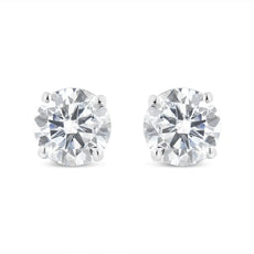 IGI Certified 14K White Gold 1 1/2 Cttw Lab Grown Diamond Solitaire Stud Earrings with Screwbacks (I-J Color, VVS2-VS1 Clarity) - Puritific