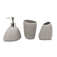 3 Pieces Modern Luxury Stone Effect Resin Bathroom Accessories Set~5465-4