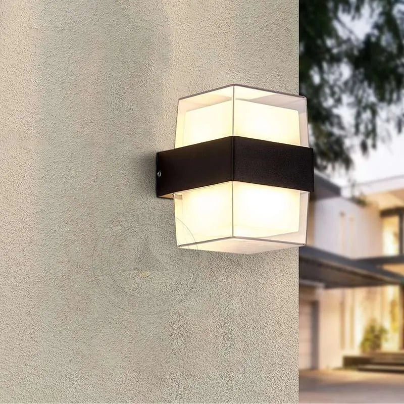 Cuboid Box 12W Up/Down IP54 LED Outdoor Wall Sconce Light~4963-0