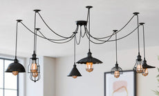 2m Pendant Light 8Way Cage Retro Industrial Ceiling Light Spider Lamp~4995-2