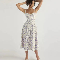 Summer Floral A-line Dress - Puritific