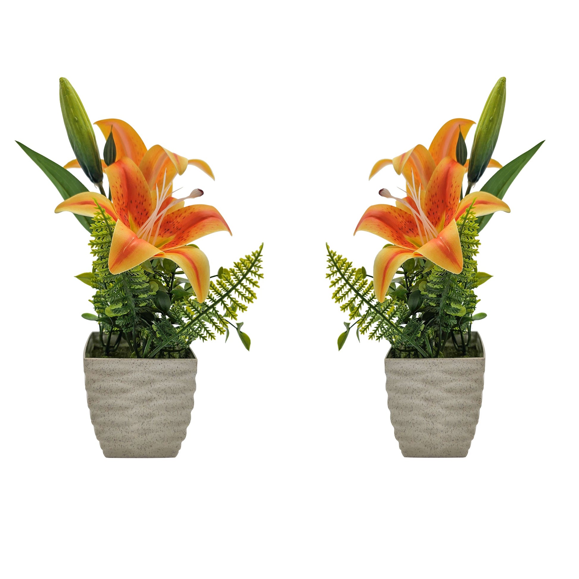 Best Artificial Lily Flowers Pot 2 PCS For Table Decorations~5327-8