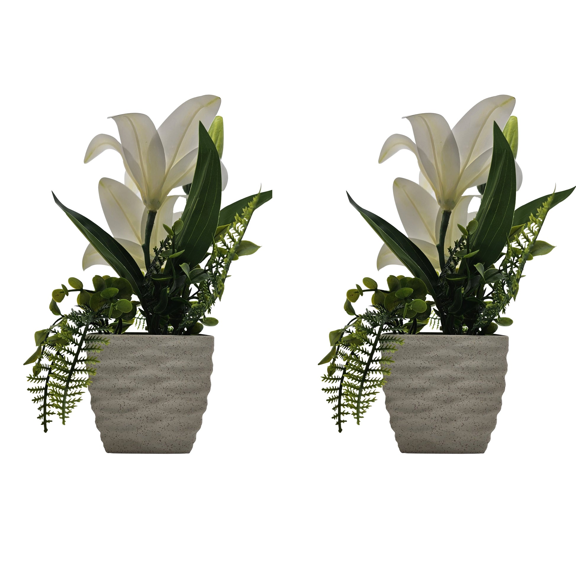 Best Artificial Lily Flowers Pot 2 PCS For Table Decorations~5327-9