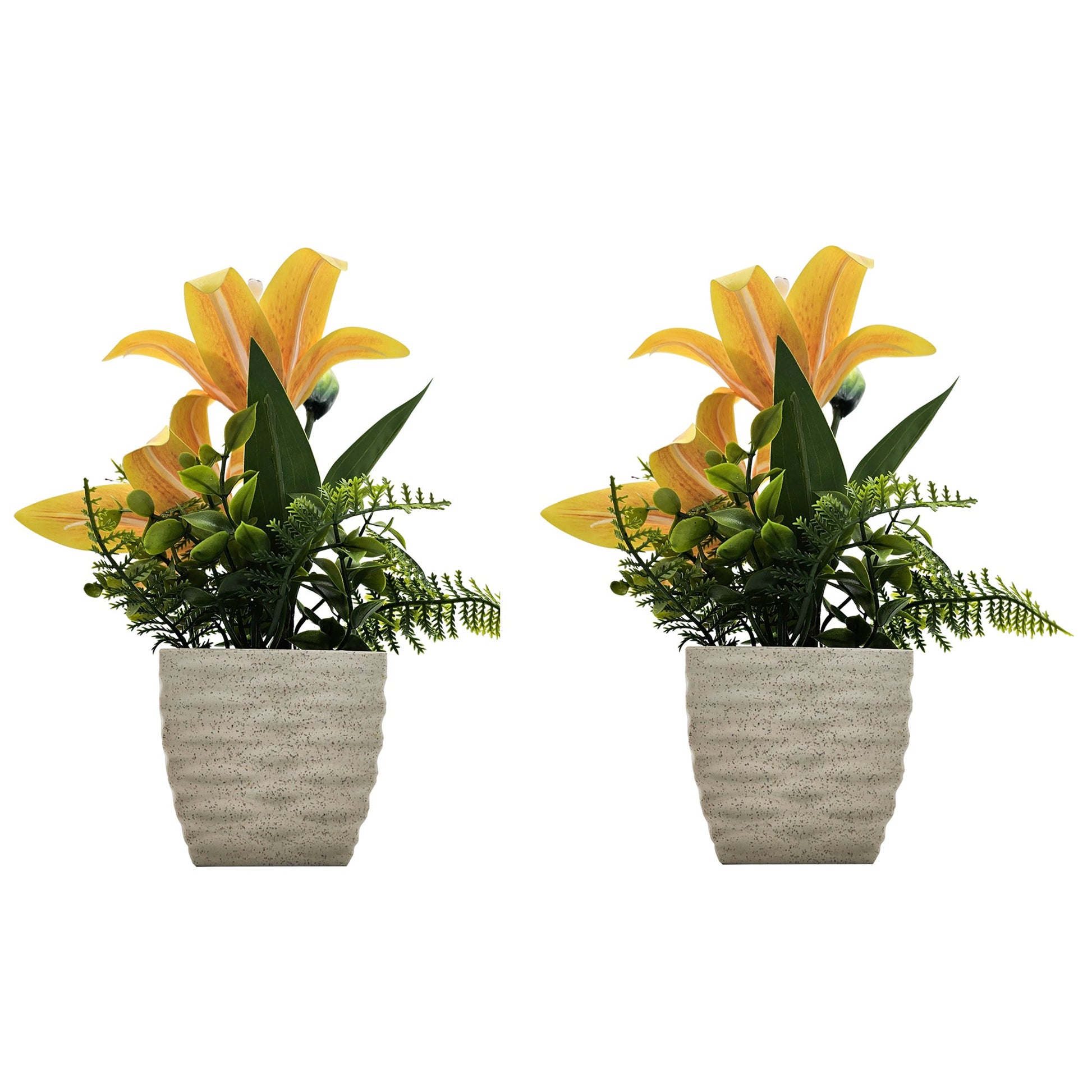 Best Artificial Lily Flowers Pot 2 PCS For Table Decorations~5327-7