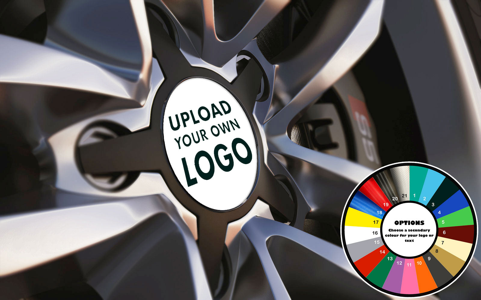 Upload Your Own Custom Design Universal Fit Alloy Wheel Centre Cap Badges (Pack of 4)-0