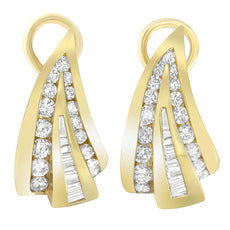 14K Yellow Gold 2 1/4 cttw Diamond Huggy Earrings (I-J, SI1-I2) - Puritific