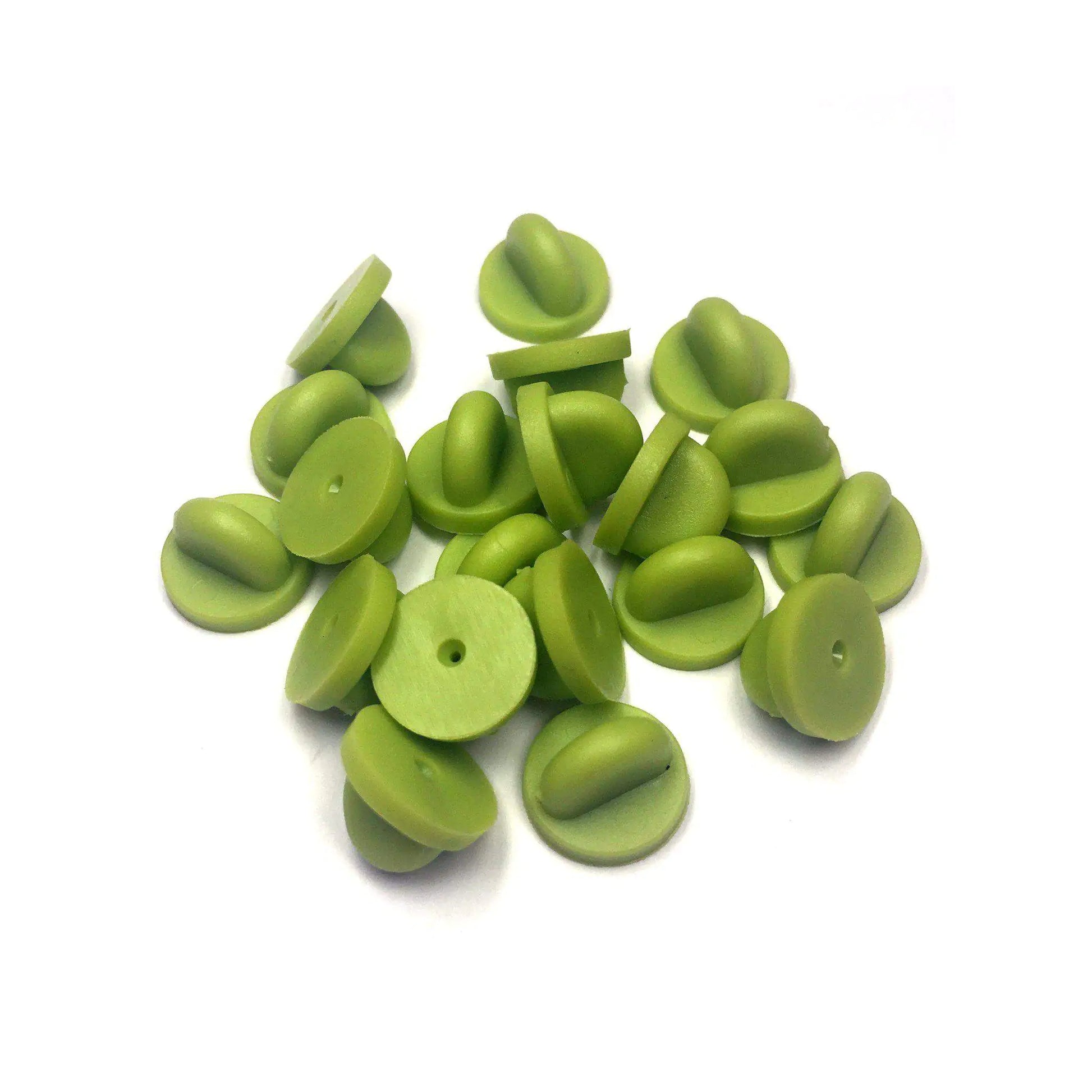 Green Rubber Pin Backs - 20 Pack - Puritific