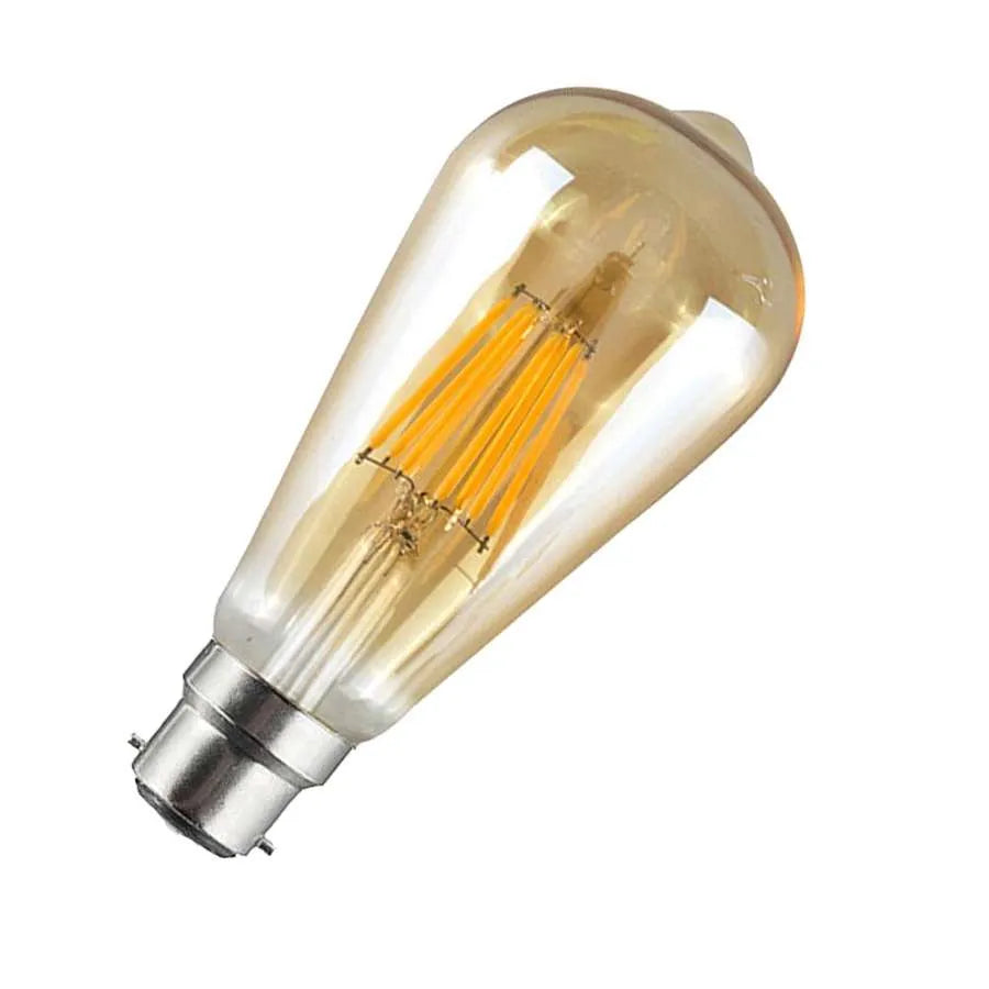 Vintage Style LED  B22 ST64 8W Unique Designer Style Amber Light Bulb ~ 5173-2