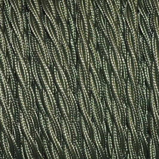 10m 3 Core Twisted Electric Cable Covered Army Green Color Fabric 0.75mm~4796-0