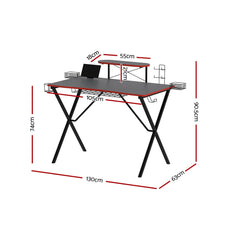 Artiss Gaming Desk Computer Desks Table Storage Shelves Study Home Ofiice 105CM-1