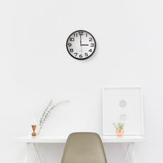 Trendy Without Ticking Noises Black Minimalist Round Wall clock~5174-1