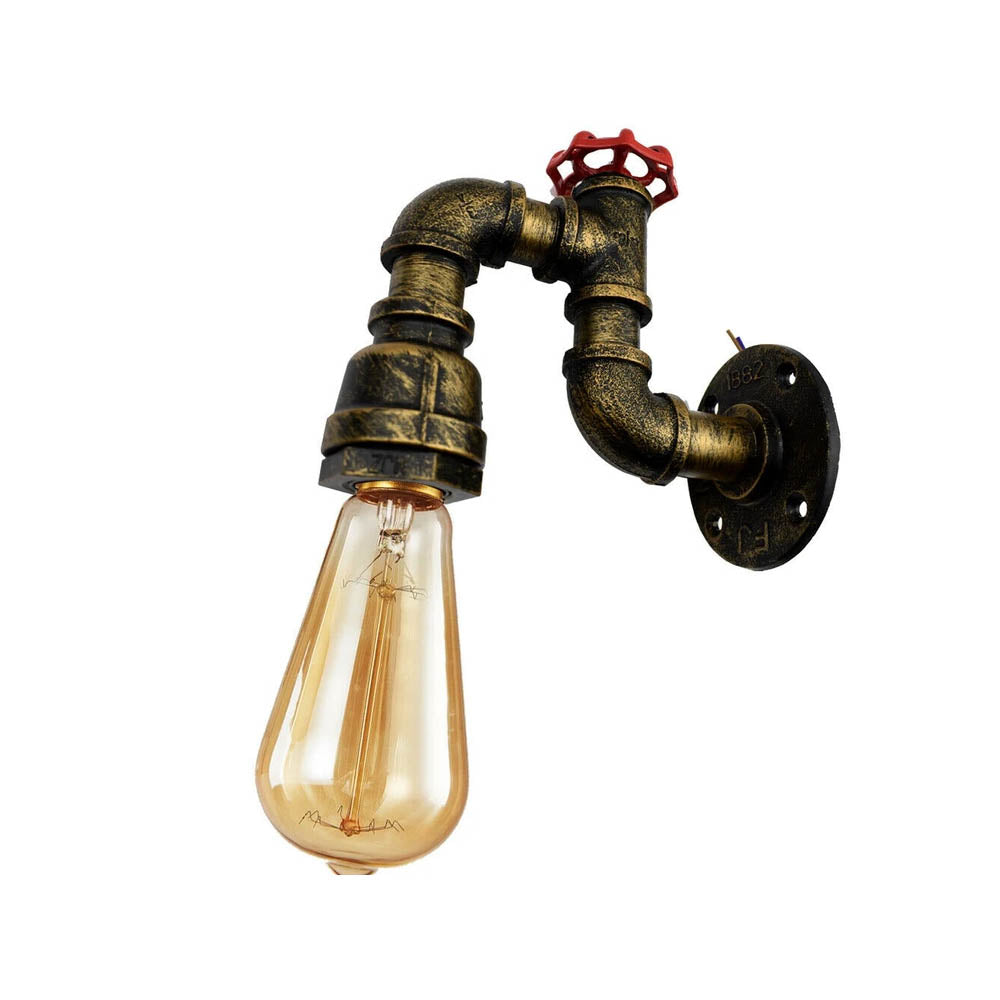 Vintage Industrial Rustic Steampunk Metal Waterpipe Ceiling Wall Light Sconce~2171-1