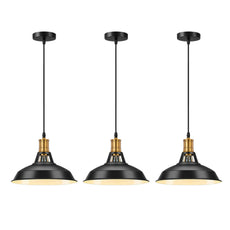 Retro Lustre Suspension Industrielle Plafonnier Abat-jour en métal 3PCS-7