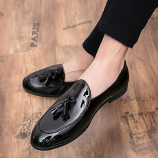 Italian Style Patent Leather Loafers for Men - Puritific