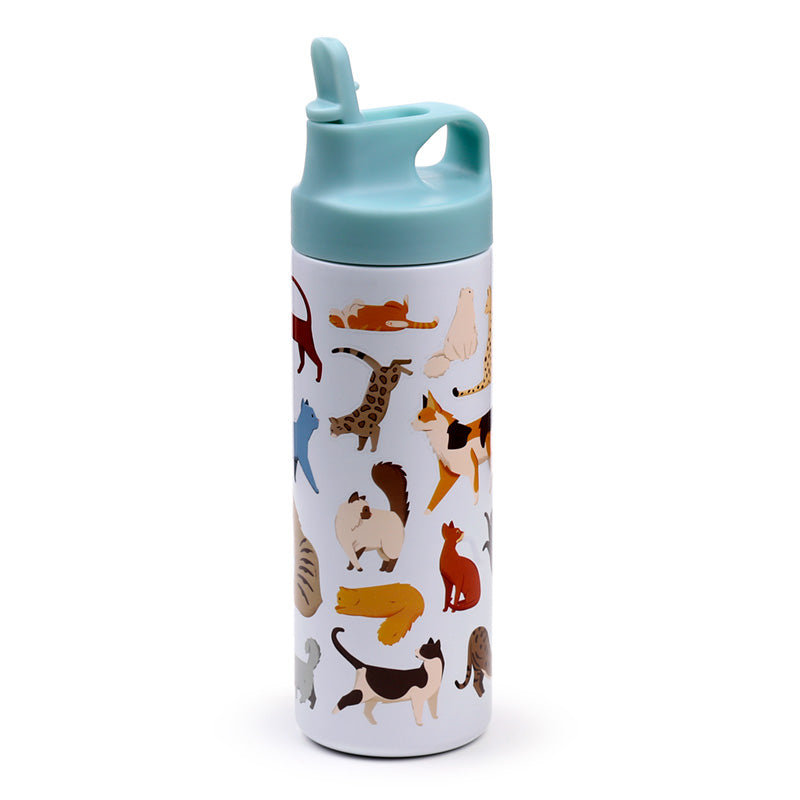 Reusable Insulated Flip Top Drinks Bottle 500ml - Feline Fine Cats BOT234-0