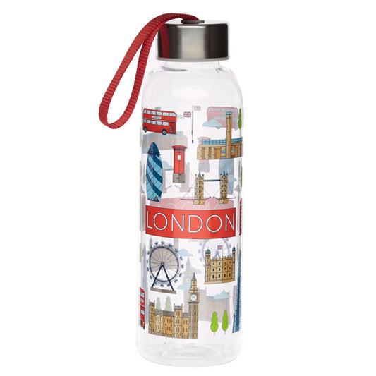 Reusable Water Bottle with Metallic Lid - London Icons BOT59-0