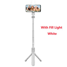 Wireless Selfie Stick Mini Tripod Extendable Monopod with fill light - Puritific