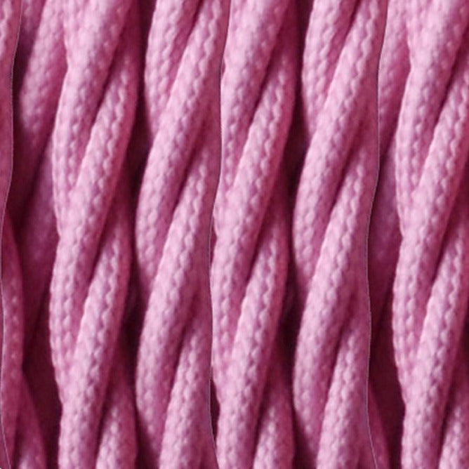 10m 2 Core Twisted Electric Cable Baby Pink Color Fabric 0.75mm~4757-0