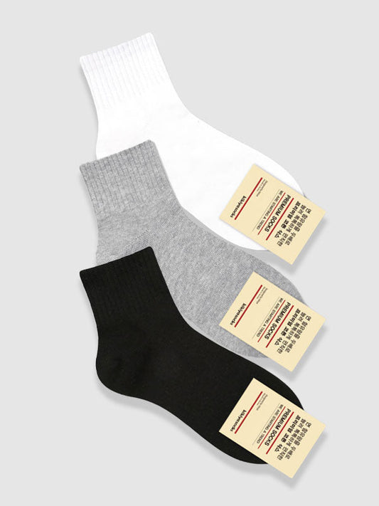 Basic Band Monotone Mens Socks-0