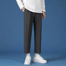 Korean Fashion Hip Hop Classic Nine-Point Pants 2022 Men Oversize Breathable Trouser - Puritific